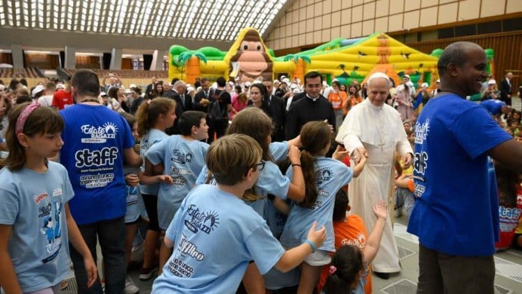 A little girl asked Pope Leo XIV if he went to Mass as a child, his face lit up