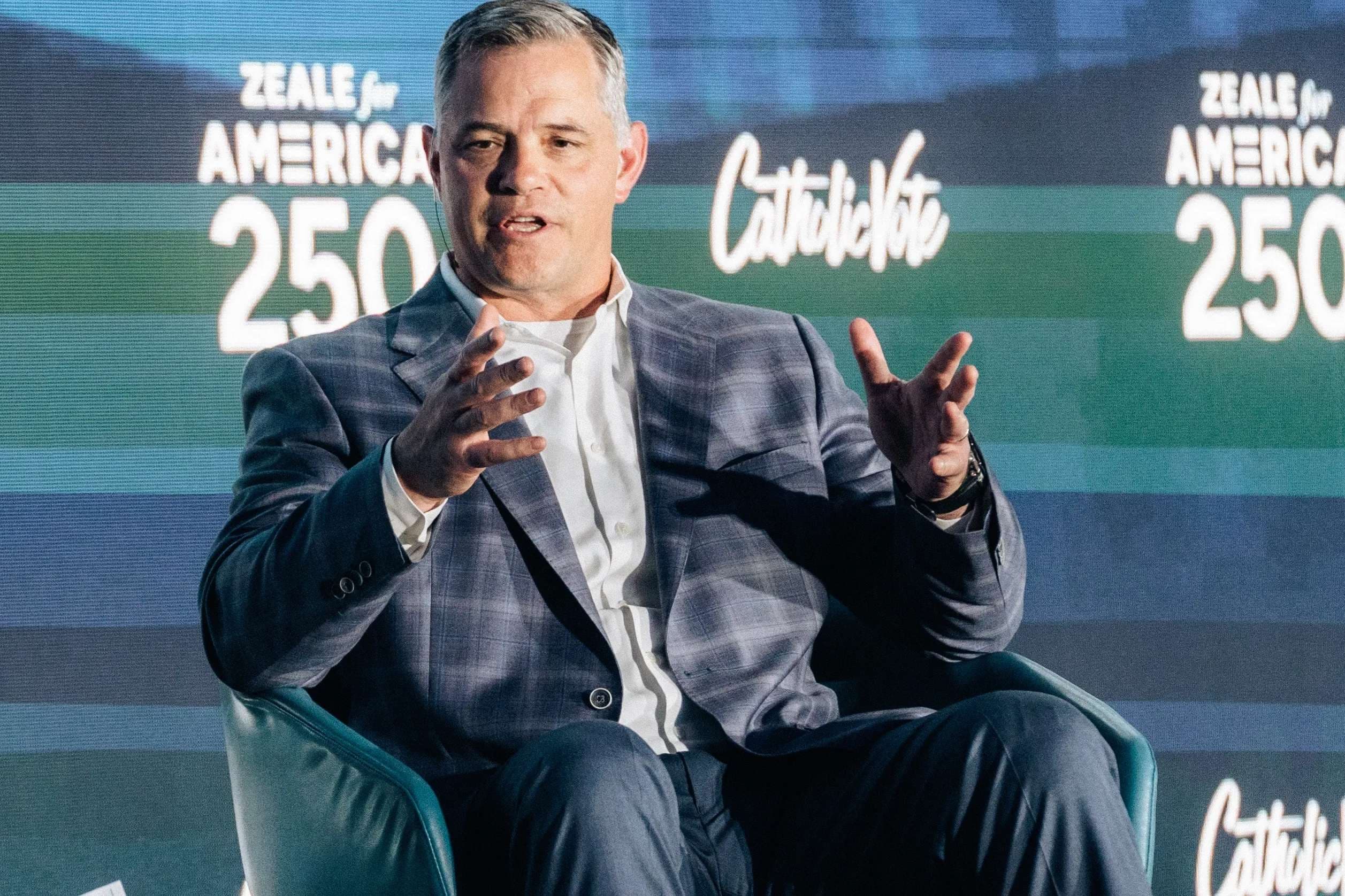 At Zeale for America 250, Joe Lombardi says faith, family and football remain his guiding priorities